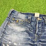 True Religion  Jeans Womens 27 Blue Cameron Skull Patch Roses Made USA Denim Photo 1