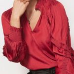 Evereve  Jett Ruffle Satin V Neck Blouse, NWT Photo 14