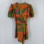 Farm Rio  Orange Fresh Macaws‎ Print Belted Romper Size small Photo 3
