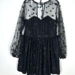 Lirika Matoshi Sz XL Teuta Tulle Dress Star Embellished in Black Photo 5