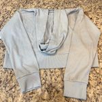 Kendall + Kylie Light Blue Textured Cropped Hoodie Photo 4