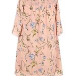Daniel Rainn DR2 Pink Floral Off Shoulder Short Sleeve Mini Dress Womens XS Smocked Boho Photo 1