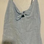 ZARA Baby Blue Embroidered Shorts Romper w/ Spaghetti Straps & Side Zip NWT M Photo 6