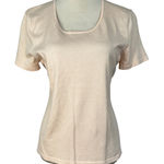 Rena Rowan NWT Rena‎ Rowan Knit Top Short Sleeve Square Neck Silk Blend Women Large Photo 0