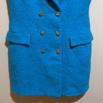 ZARA  Blue Tweed Waistcoat Blazer Vest Mini Dress Size Small Blogger Favorite Photo 9