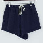 Aerie Womens Navy Blue High Waist Sweat Shorts Drawstring Waist Size XS Pockets Photo 0