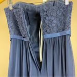 David's Bridal Size 2 Marine Lace Strapless Maxi Dress Wedding Guest Bridesmaid Photo 4