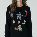 Work In Progress Christmas Sweater Silk Angora Sequins Knit Pullover Size Medium Photo 0