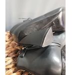 Salvatore Ferragamo Antila Ankle Boots Women's 7 Black Leather Lace Up Booties Photo 5