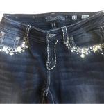 Miss Me Bling Jeans 27X32”Dark Denim Stretch Boot Cut Embellished Back Pockets Photo 4