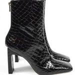 Good American  Patent Bootie in Black Croc $249 SOLD OUT Kardashian NIB Photo 0