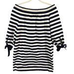 J.Crew Dress S Blue White Striped Muslin Off Shoulder Smocked Nautical Preppy Photo 4