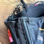 Victoria's Secret  Very Sexy Lightly Lined Bra Satin Bustier Top Black& Floral 34C Photo 4