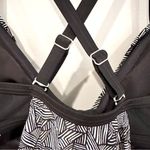 Athleta  Laguna‎ Side Scrunch Tankini Swim Top Women's 32D/DD Black White Photo 6