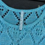 Leo & Nicole Crochet Blue Short Sleeve Knit Top Cover Up Size XL Photo 2