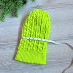 Handmade  Neon Green Knit Winter Beanie Hat Photo 2