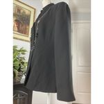 Bill Blass Vintage Size 14 Suit Black Long Sleeve Open Button Shoulder Padded Photo 4