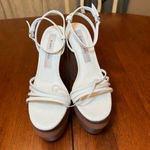 Gianni Bini  Parrish Platform Sandals‎ Heels Size 7.5 White Brown Photo 3
