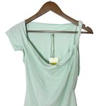 NOAM Julep Green‎ Bodysuit Asymmetrical Cowl Neck Braided Strap Small NWT Green Photo 5