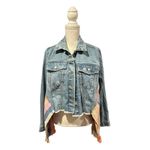 Free People In the Sun Mixed Media Jean Jacket Size XS Photo 2