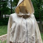 INDIE Collection Cropped Corduroy White Ivory Hooded JACKET Size S Small Photo 1