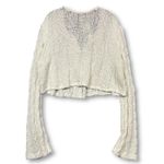 Free People NWT  Robyn Cable Knit Bell Sleeve Cropped Cardigan Sweater Women's XL Photo 2