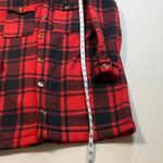 Stylish Red and Black Plaid Trench Coat Size M Photo 4