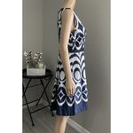The Limited  Womens Size 4 Blue Geometric Dress Knee Length Sleeveless Boat Neck Photo 1