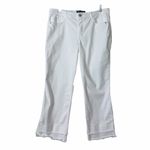 Democracy Absolution White Raw Hem Cropped Jeans Women’s Size 16 Stretch Denim Photo 2