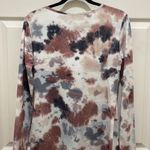 Mauve & Blue Tie Dye Scoop Neck Long Sleeve Bodycon MIDI Side Slit Dress Size XL Photo 6