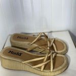 Mudd Y2K  Woven Platform Sandals‎ Strappy Natural Tan 2000s Chunky Heels 9 VTG Photo 4