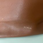 Furla 2 way bag brown leather preloved crossbody purse large tote Photo 3