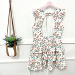 Petal and Pup  Anya Floral Ruffle Shoulder Puff Sleeve White Mini Dress US 10 Photo 5