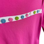 Knit de Knit Pink 3/4 Sleeve Tight Knit Lightweight Pullover Sweater Buttons M Size M Photo 2