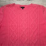 Talbots Lambswool Cable Knit Crew Neck Sweater Womens Size XL Pink Knit Preppy Photo 3