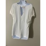 PATRIZIA LUCA MILANO White Tie Back Short Sleeve Tunic Top Women's Size L Size L Photo 5
