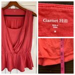 Garnet Hill  Top Women's‎ Medium Tank Tunic Coral Boho Cute Summery Elastic Waist Photo 1