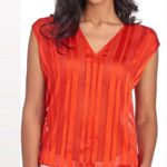 Rachel Roy Neon Tigerlily Burnout Silky Top, Red/Orange Size L New w/Tag Photo 1