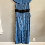 MARINA Blue Maxi Dress/Gown with‎ Black Bow Tiered Size 12 Photo 5