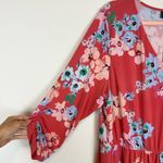 Lane Bryant Pink Floral Soft Stretch Jersey Faux Wrap Midi Dress Plus Size 18/20 Photo 6