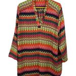 Cato  Woman Blouse Womens 22/24W Used Colorful V-Neck Pullover Photo 0