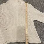 FAVLUX  Cable Knit Mock Neck Balloon Sleeve Cropped Chunky Knit Sweater Eyelet Photo 4