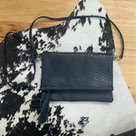 Gigi New York Fold Over Crossbody Clutch in Navy Blue Photo 0