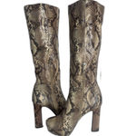 Worthington Boots Womens Size 8 M Snakeskin Knee High Platform Heels mobwife Brown Photo 8