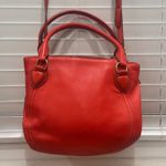 J.Crew Peyton smooth leather Satchel Crossbody Bag Red l Tassel Removable Strap Photo 2