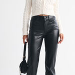 Abercrombie & Fitch  90s Straight Ultra High Rise Vegan Leather Pants  Photo 0
