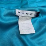 VTG Y2K Silk Halter Top Med/LG Blue Babydoll Ribbon Chiffon V Neck Coquette Photo 10