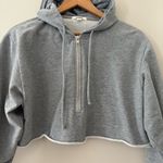 Garage  cropped half zip hoodie copying blend long sleeves gray size S Photo 4