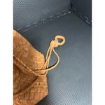 Vintage Woven Leather Crossbody‎ Bag Purse Bucket Style Purse Photo 5