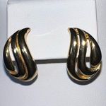 MCM Vintage  Linear Swirl Button Earrings Photo 1